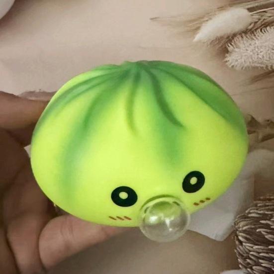 Dmuchanie baniek mydlanych kreskówkowe pierożki ciastko na parze sensoryczne ściskanie Fidget zabawka ulga w stresie ćwiczenia dłoni narzędzie relaksacyjne