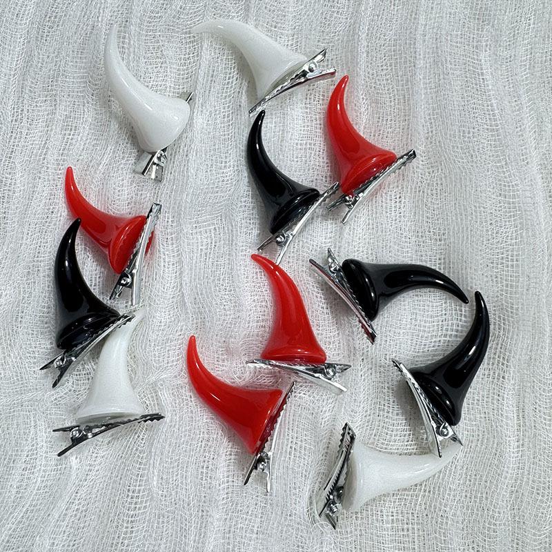 Small Hair Clip Multifunctional Demon Hair Clip Cow Horn Hair Clip High Quality For Costume Party Children'S Event Dress Up