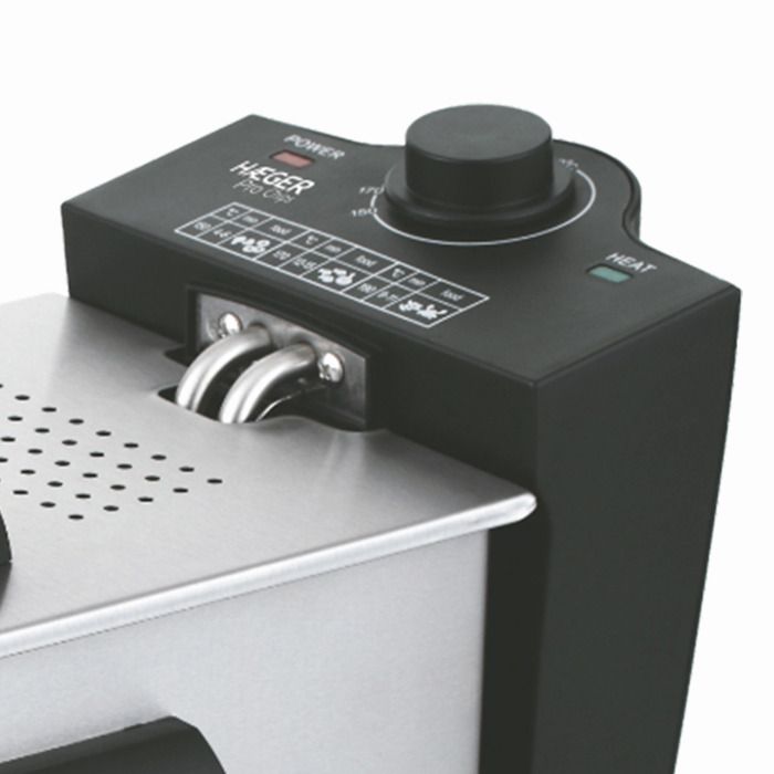 Friteuse Électrique - HAEGER - Chips &amp; Go - Bol émaillé 3L - 2100 Watts - Température variable jusqu'à 190°C