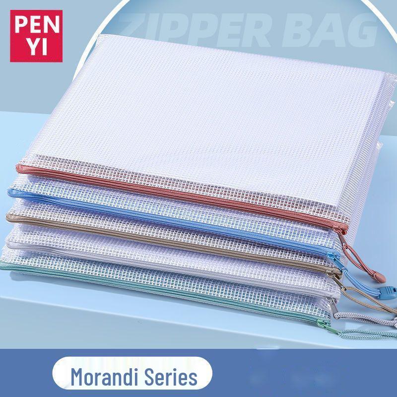

Morandi Color A4 Zipper File Folder: School Test & Homework Organizer