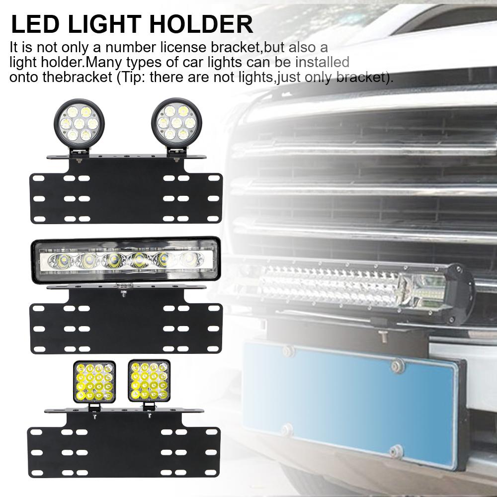 SUV Lamp Holder LED Work Light Bar Automobile Driving Plates Brackets Accessory Car Front Bumper License Plate Mount Bracket Frame