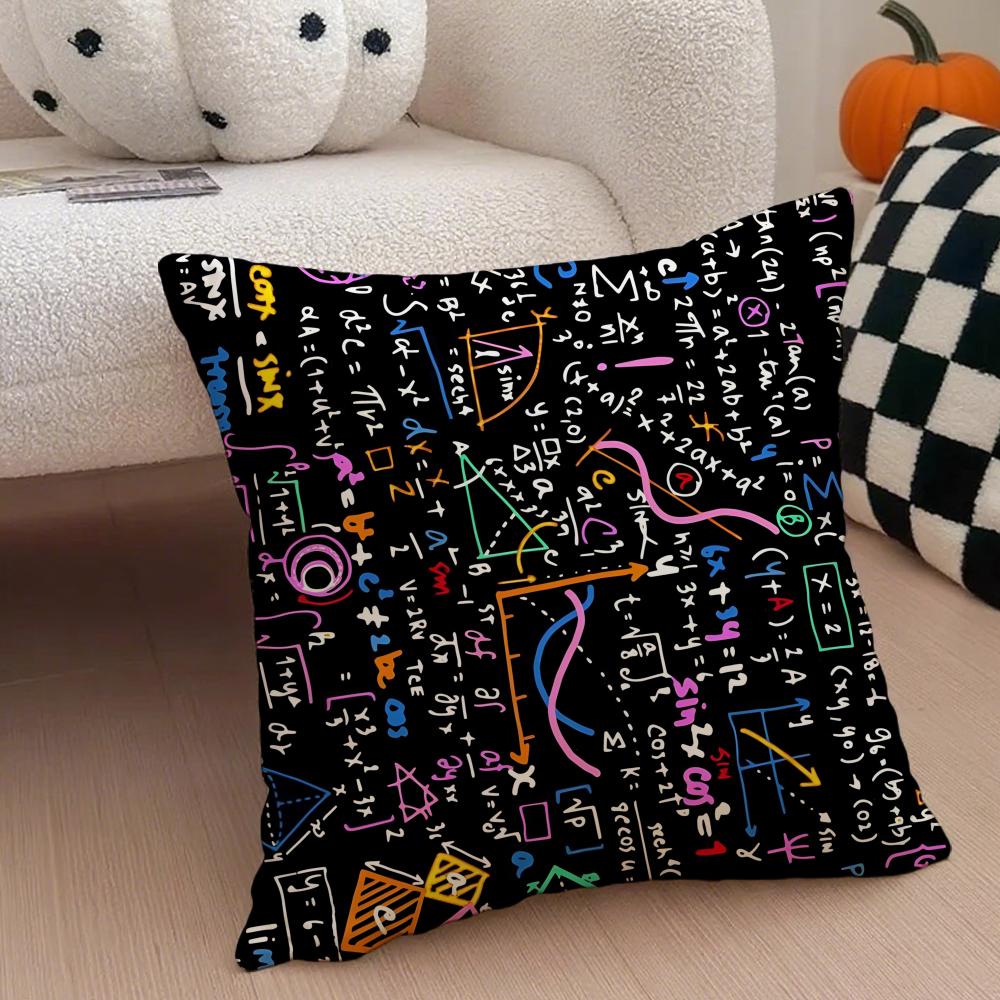 Universal International Day Of Mathematics Cushion Cover Throw Pillow Cover Hidden Button Durable Polyester Chair Cushion