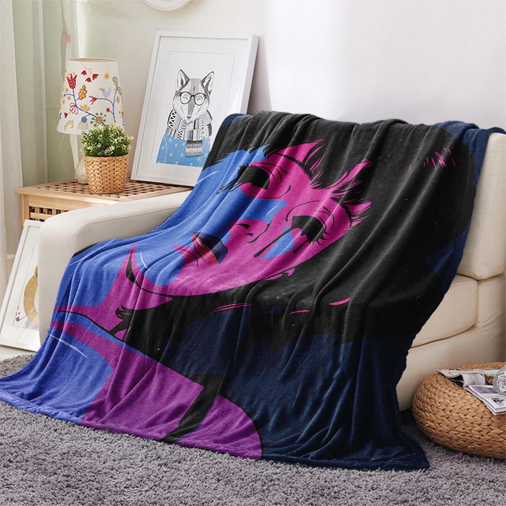 Perfect Blue Print Flannel Blanket, High Quality Comfortable for All Seasons, Home Decor, Warmth and Comfort