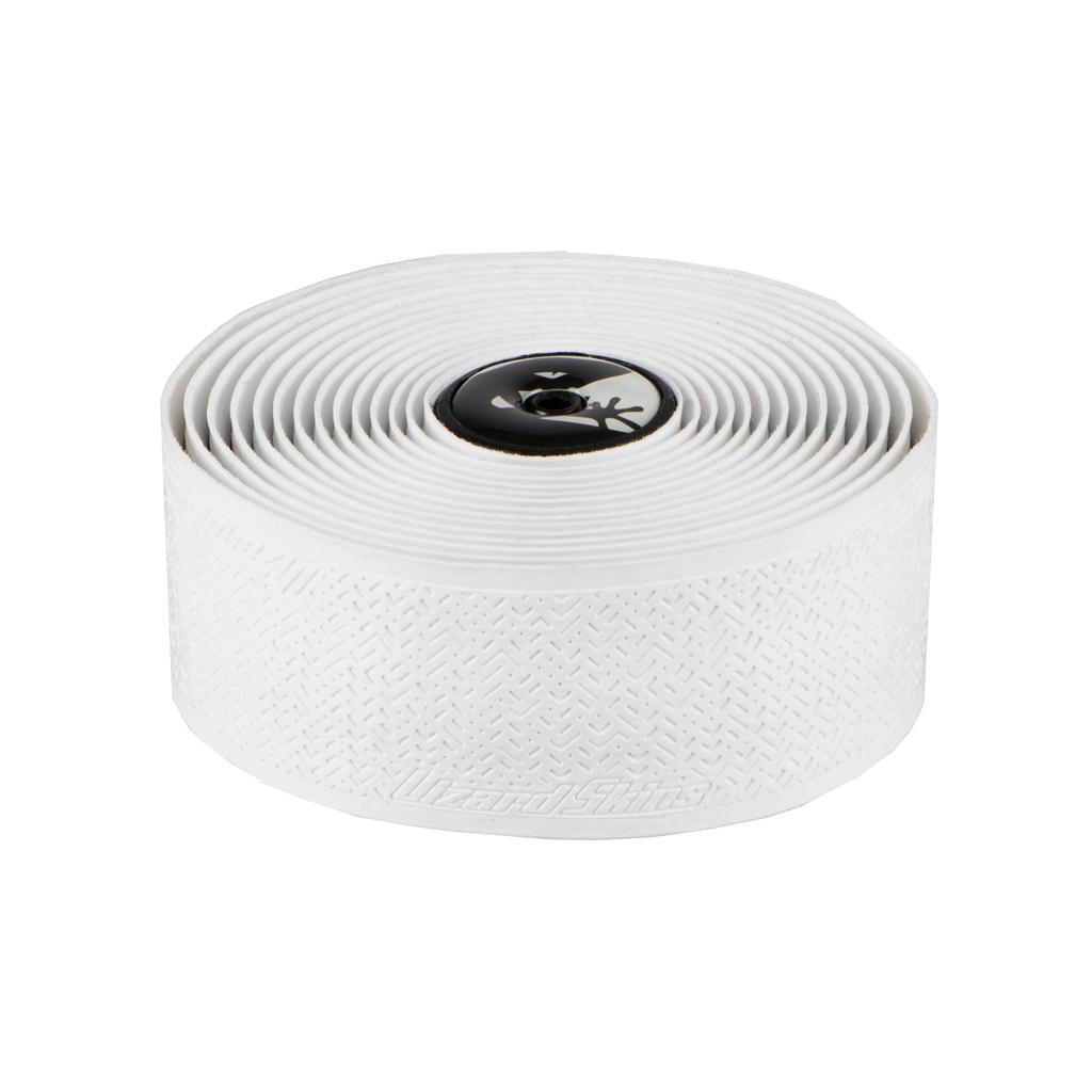 Lizard Skins DSP Bar Tape V2 Bicycle Handlebar Tape, 3.2mm Thick, with Screw-in Bar End Plugs, Diamond White