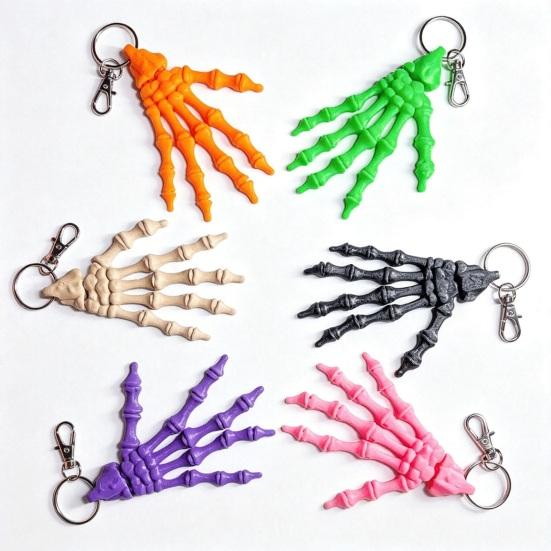 Skelet Hånd Nøglering, Leddelt Skelet Hånd Fidget Nøglering, Fleksible Gotiske Skelet Hænder Vedhæng, Halloween Spooky Gotisk Nøglering til
