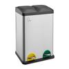 SVITA TC2Combo35 Poubelle Poubelle En Acier Inoxydable Tri Des Déchets (12l + 23l) Argent 90771