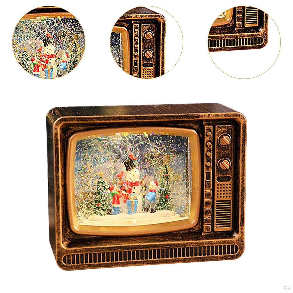 Christmas Scene Music Box Gift Xmas Ornament for Bedroom Indoor Dining Table Reindeer