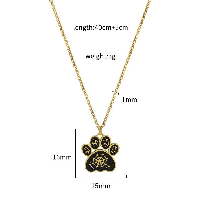 Dog Claw Necklace Exclusive Pendant Necklace Cute Titanium Steel Oil Dripping Dog Claw Pendant Necklace