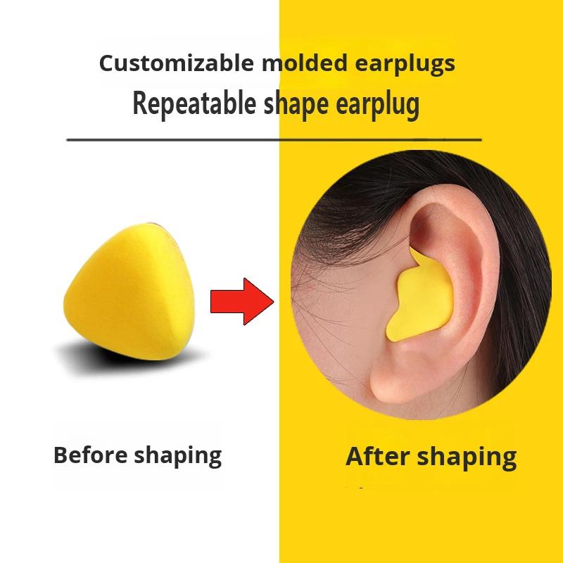 Soundproof Anti-Noise Reusable Silicone Shaping Earplugs Intrinsically Safe for Sleep Work Student Snoring Protection