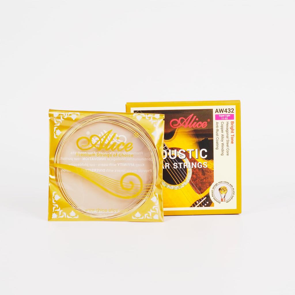Manufacturer Alice Acoustic Guitar Super Plated High Carbon Steel Light Strings Copper Alloy Intermediate Bright Clear 1 Set [Genuine Product]