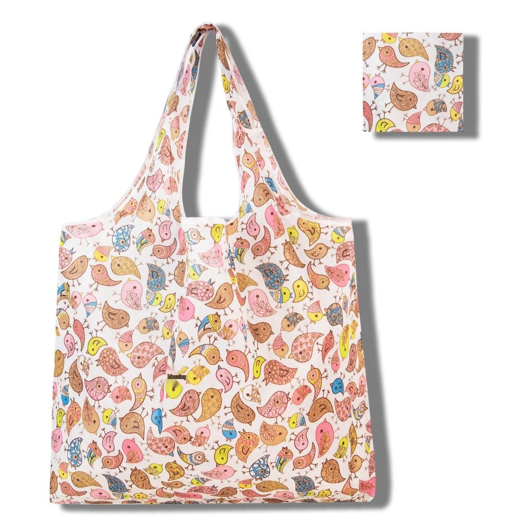 Eco-Friendly Large Capacity Foldable Tote Bag - Creative, Portable, Printed, and In Stock