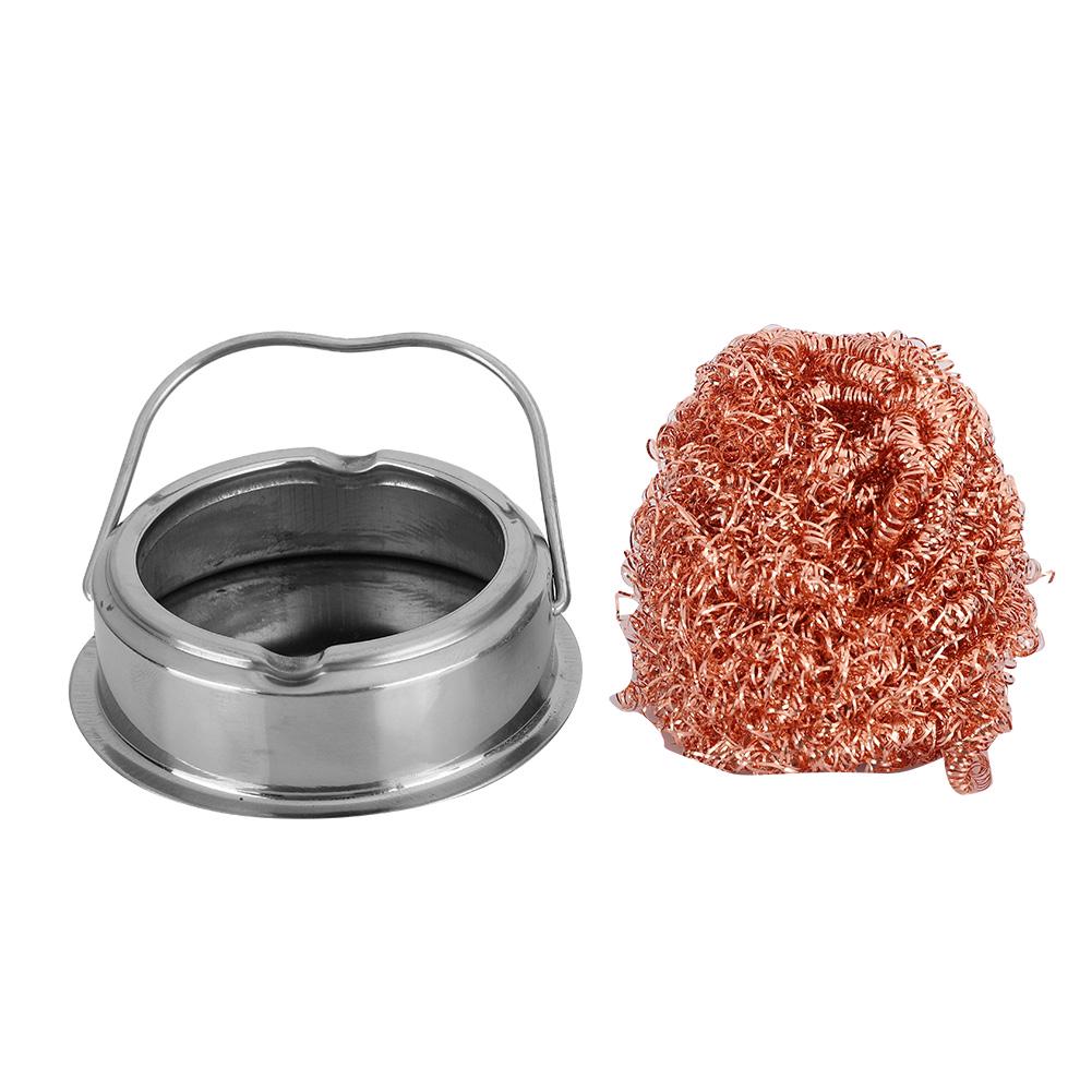 Soldering Iron Tip Cleaner Welding Nozzle Cleaner Stainless Steel Wire Balls with Base