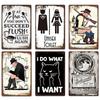 Vintage Tin Sign Bathroom Poster Decoration Bathroom Vintage Metal Plate Wall Art Bathroom Decoration Wall Painting Aesthetics
