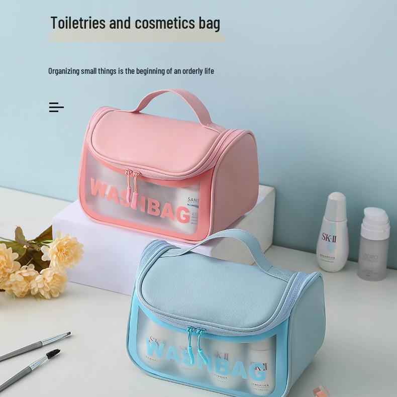 Waterproof Travel Makeup Bag Organizer with Hook - Portable Fragrance Style Handbag