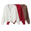 Women's European & American Style Long Sleeve Button-Up Cardigan Sweater - Fashionable & Casual