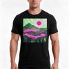 Pink Landscape Tshirt Summer Casual Cotton Tee Oversized Streetwear Tops Vintage Graphic Print Loose Fit Short Sleeve