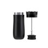 Portable French Press Coffee Maker, 320ml Insulated 304 Stainless Steel Vacuum Cup with Leak Proof Lock Lid, 8 Hours