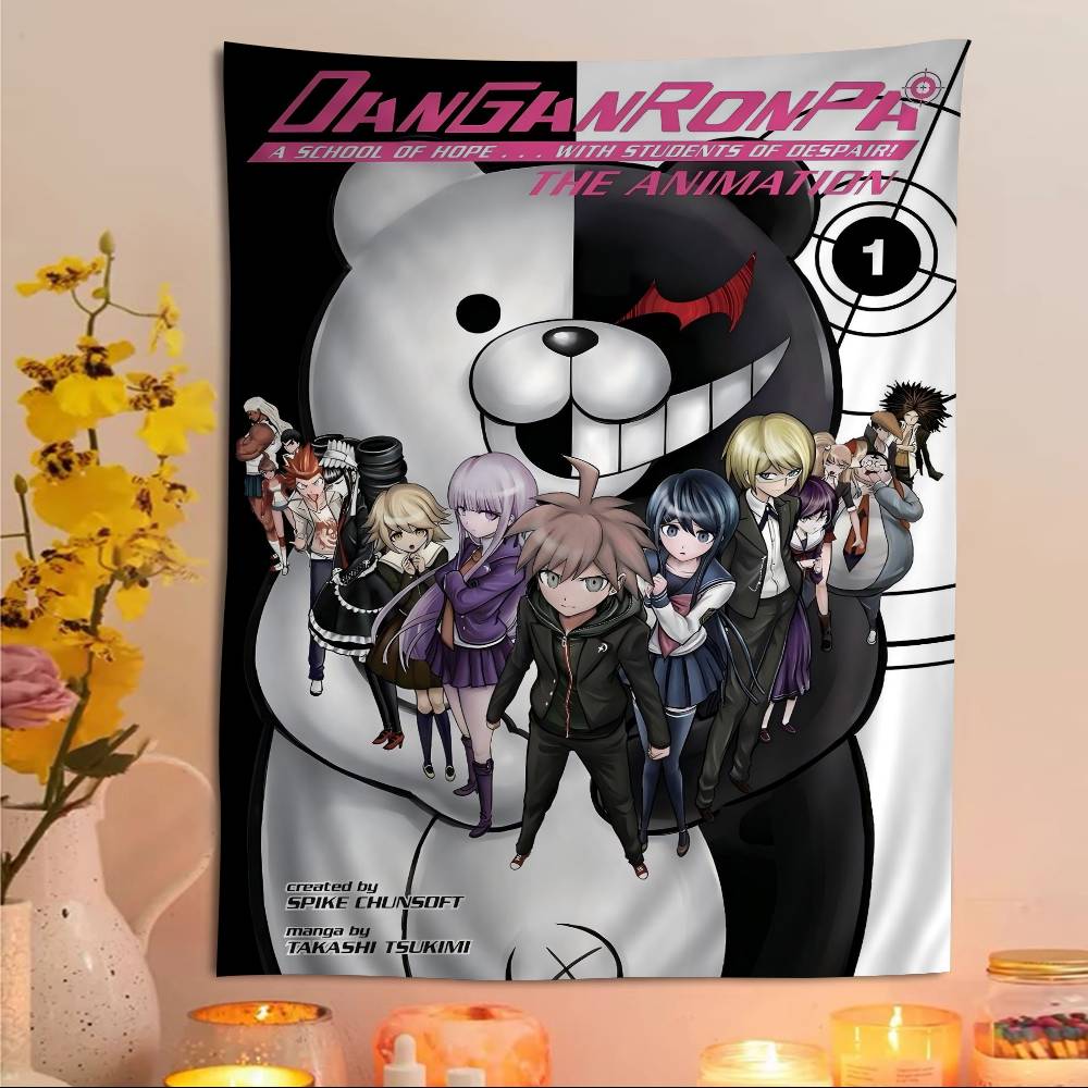 Anime Game Danganronpa Chart Tapestry Art Science Fiction Room Home Decor Cheap Hippie Wall Hanging