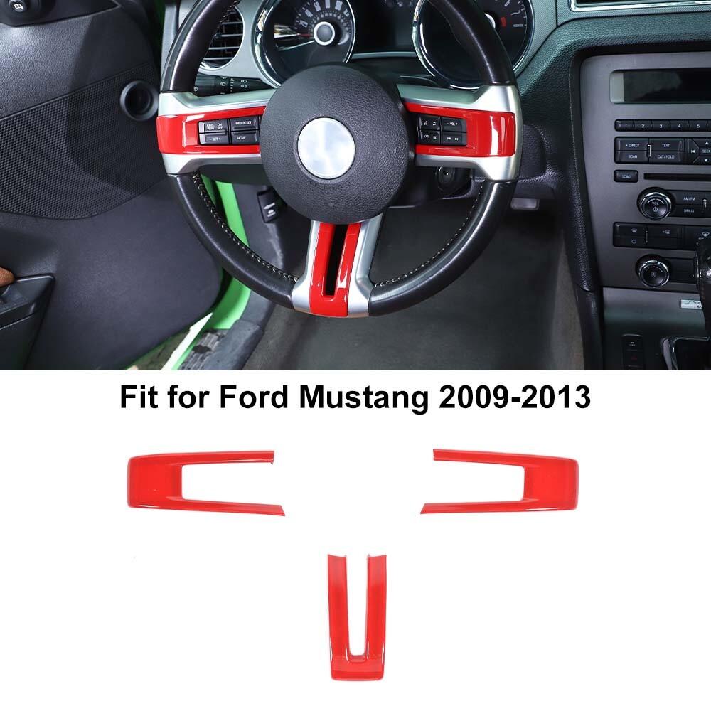 Red Steering Wheel Trim  Decoration Interior for Ford Mustang 09-13 Accessories