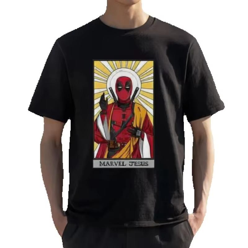 

2026 new Marvel Deadpool Creative Unisexs Tshirt Womens Summer Style Large Size Trendy Top Tshirt Parental and Adult Style M