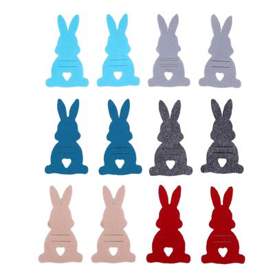 12pcs Easter Bunny Money Holders Clip Felt Rabbit Cash Holder For Home Table Decor Party Supplies