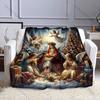 Multi-Sizes Christmas Angel Print Blanket Soft and Warm for Bed Sofa Outdoor Travel Cover Blanket Holiday Luxury Gifts