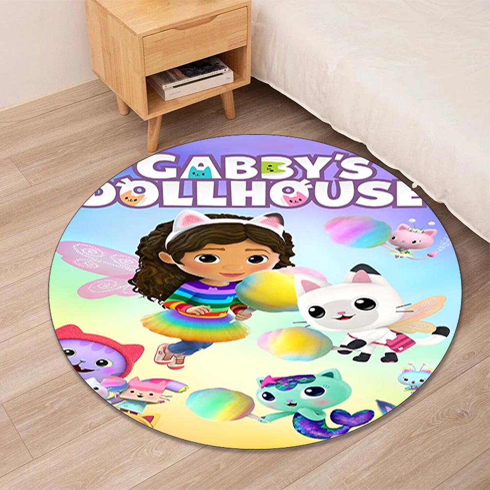 Gabby Printed Round Rug Carpet Chair Rug Area Rug Entryway Doormats,for Office Chair Living Room Bedroom Kitchen Room.