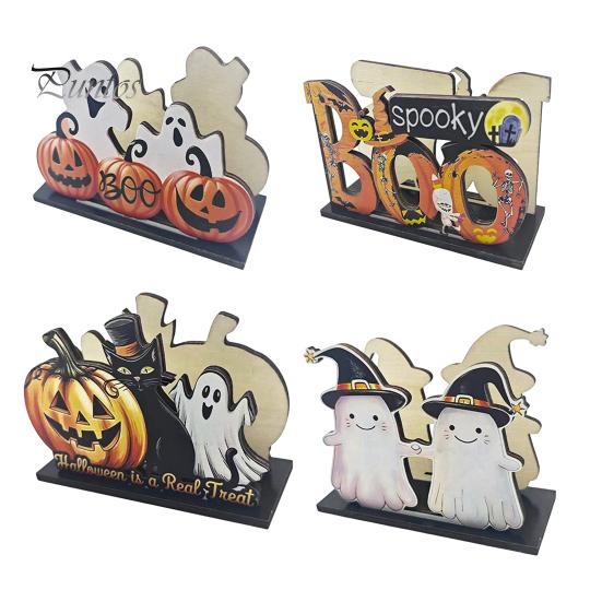 Rosa Kürbis Tischdekoration Halloween Holz Serviettenhalter, Niedlicher Pastell Geist Schwarze Katze Tischoberfläche Taschentuchspender, Wasserdichtes Dekoratives Papierhandtuch