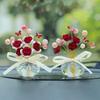 Exquisite Crystal Rose Bouquet Crystal Craft Decorative Mini Crystal Flower Figurine Creative Fashion Car Handmade Rose Ornament