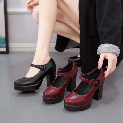 Damskie buty Mary Jane Modne Wygodne Damskie Buty Nowe Grube Obcasy Platforma Damskie Wysokie Obcasy