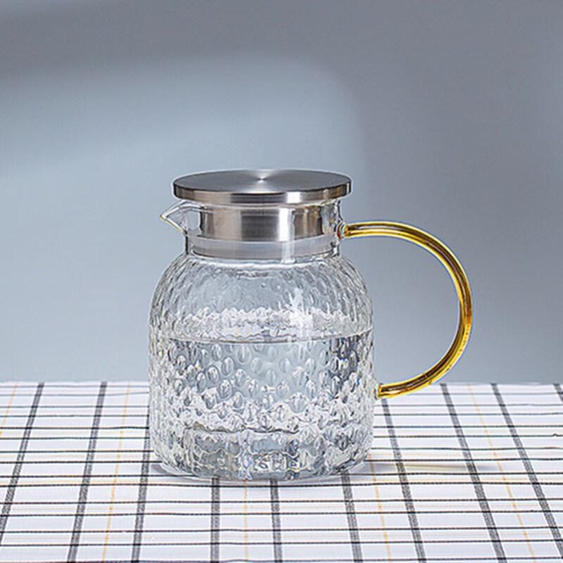1.6L Glass Water Pitcher with Stainless Steel Lid