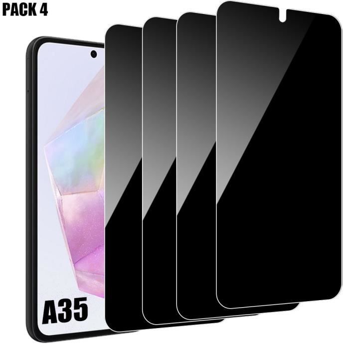 Film de protection - Samsung - Galaxy A35 5G - Verre trempé - Anti-espion - 4 pièces