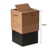 Wood Trash Can with Lid Garbage Bin Wastebasket Square Slim Top Trash Can Removable for Home Office Bathroom Living Room Kitchen