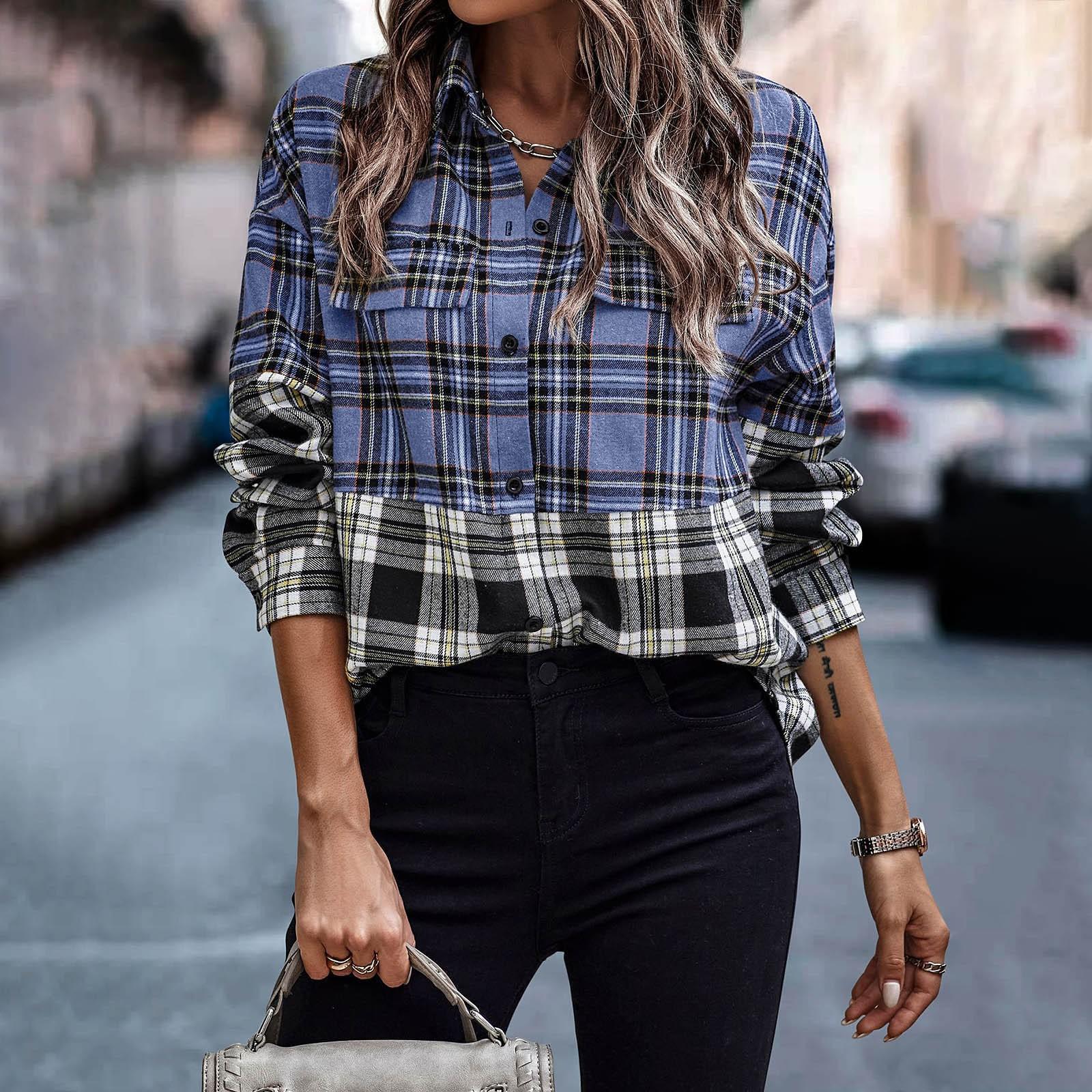 

Женское и зимнее пальто в клетку с длинным рукавом на пуговицах L синий