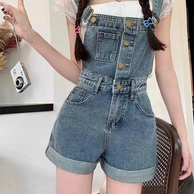 2026 Modische Damen Wide-Leg Denim Latzhosen-Shorts - Sommer Hosenträger Hotpants