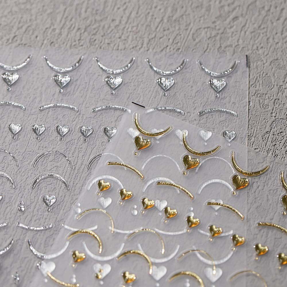 

Love Heart Jelly Flowers Nail Decals Star Moon Jelly Nail Art Decorations Lady