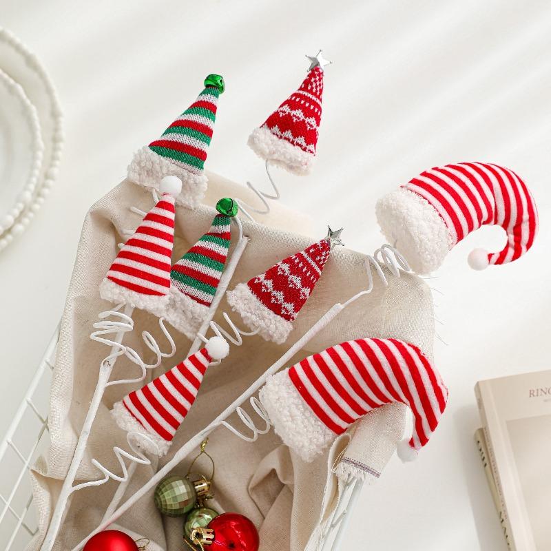 Christmas Cuttings Hook Boots Hat Plush Toy Wrap Around Spring Plastic Doll Christmas Party Decoration
