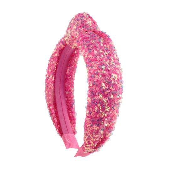 Girls Hair Hoop Knotted Shiny Sequin Elastic Headband Comfortable Fit Glittery Sparkling Hairband Hair Accessories