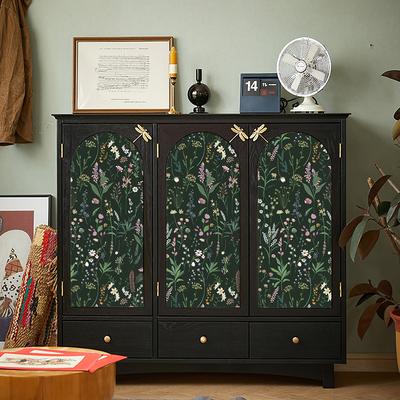 Green Leaves And Floral PVC Wallpaper Self-adhesive Spring Stickers Waterproof Bathroom PVC Wallpaper Home Decor