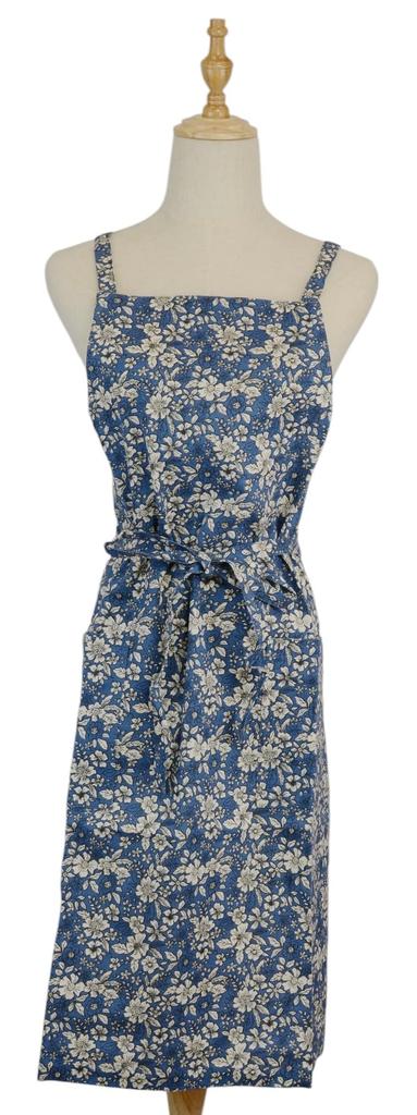 Friends Hill Flower Farm Short Apron Blue YW-271-20