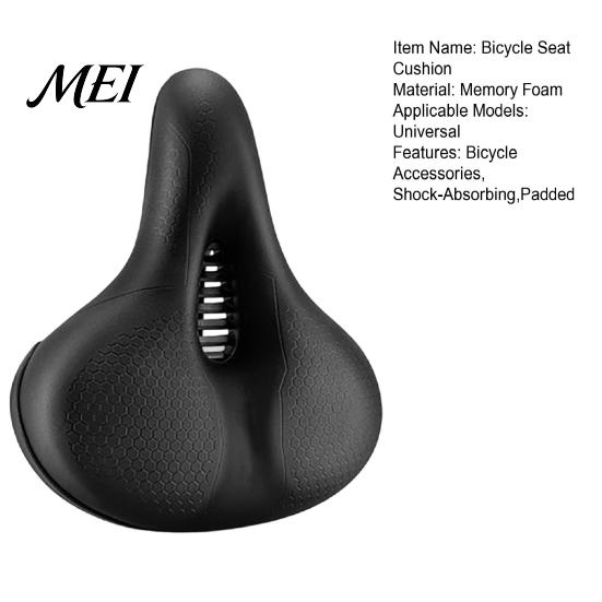 Comfortable Seat Cushion Bicycle Cushion, Shock-Absorbing Memory Foam Bike Saddle, Ergonomic Breathable Padded Seat, MTB Road Mountain Accessories