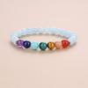 8mm March Chakra Good Luck Amulet Power Stone Bracelet for Men and Women [Koai] Aquamarine, Birthstone, Seven-Color Purification, Protection,