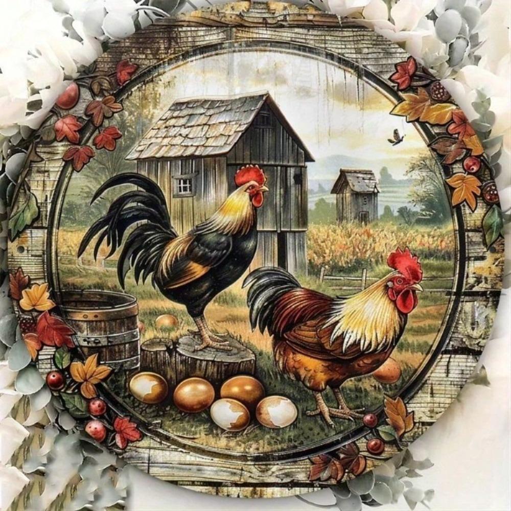 Vintage Metal Sign Chicken Kitchen Garden Decor
