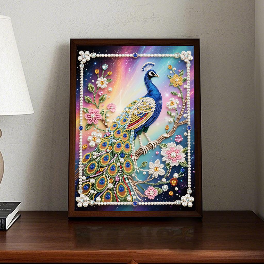 Animal Special Shaped DIY Partial Drill Pearl Gem Diamond Art Painting Kit Gift Art Craft Pearl Diamond Painting 11.81x15.75in