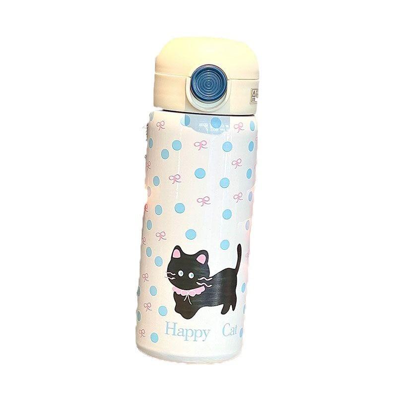 Cat Cartoon Insulated Water Bottle For Kids And Students With Stainless Steel Material