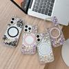Rhinestone Flower Magnetic Phone Case for Apple 16 Promax Luxury for IPhone 17 Personalized Trendy 15 Female Model