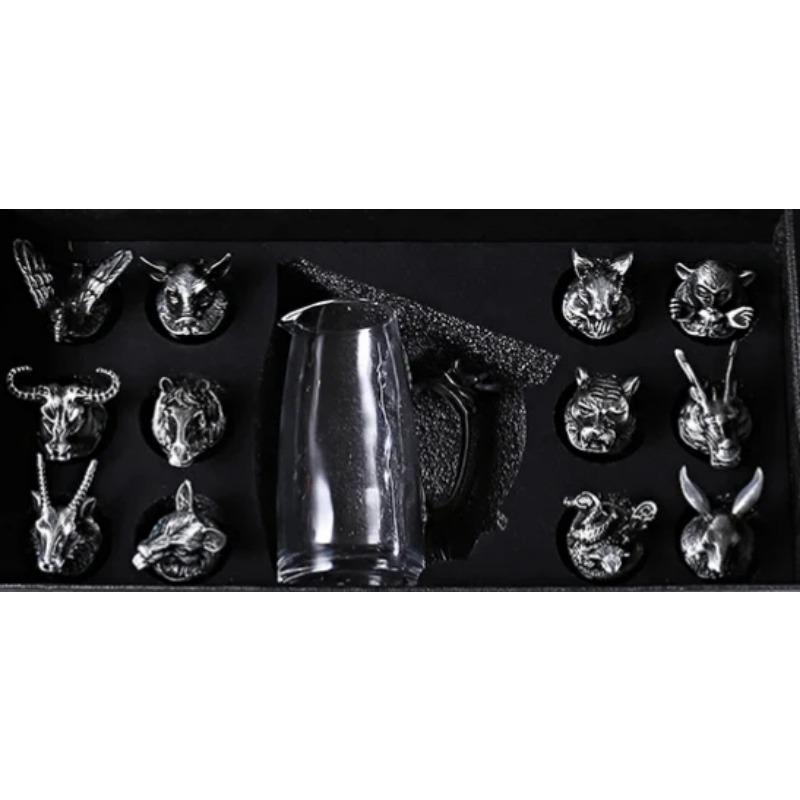 Tolv Zodiakus Likör Vinglas Set Hushåll Små Vinglas Pluntor Kinesisk Imitation Europeiska Dryckesvaror Utsökt Gåva