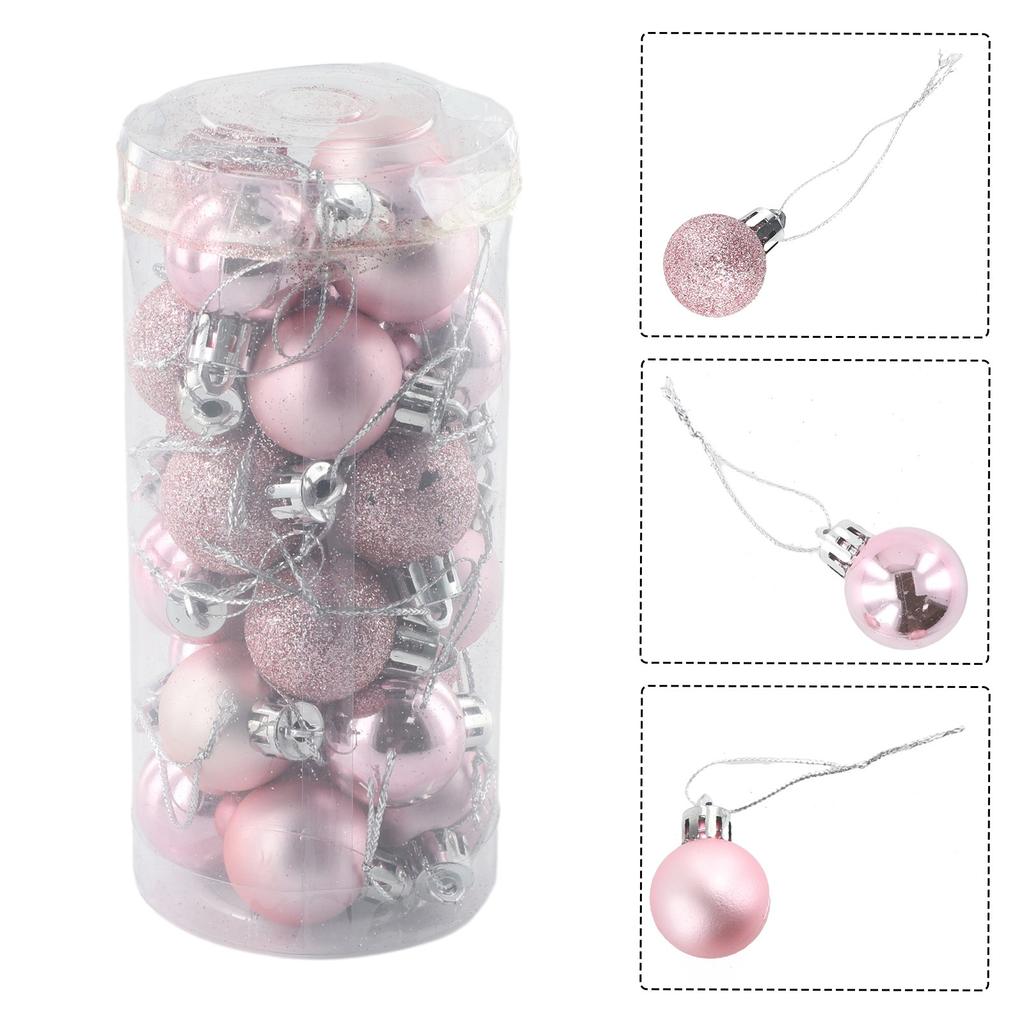 24 STÜCKE Weihnachten für Rosa Kugel Ornamente Baumschmuck für Feiertag Hochzeitsparty