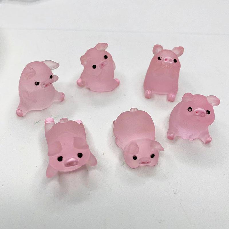 Colorful Luminous Pig Phone Case with DIY 3D Resin Ornament