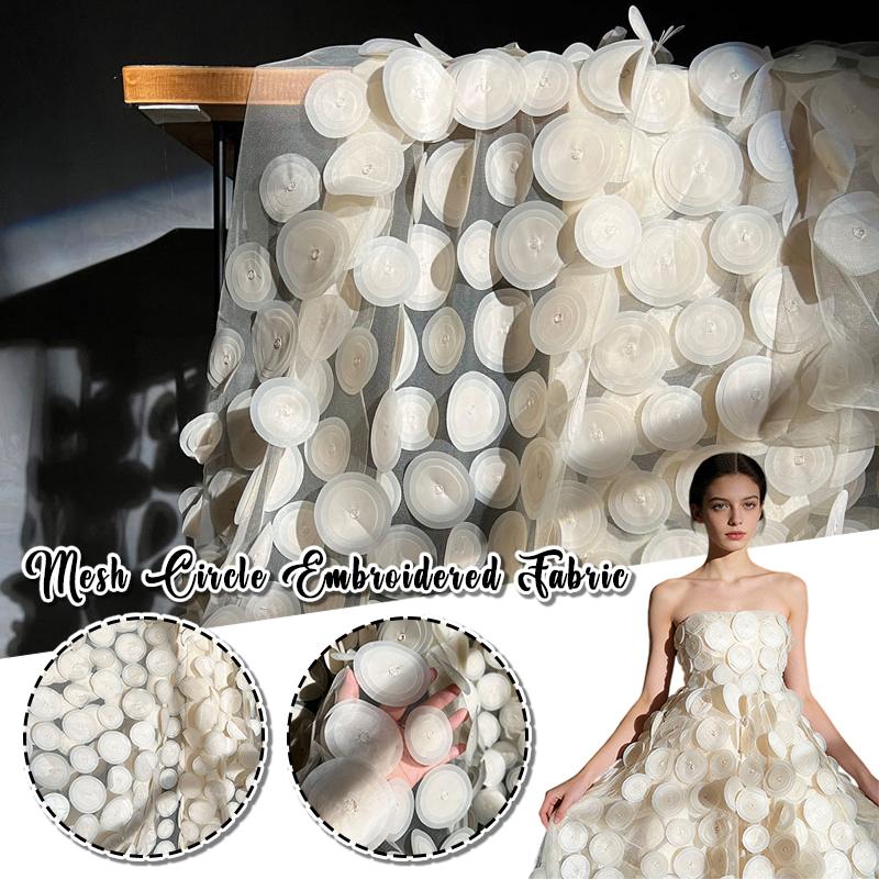 3D Multilayer Circular Cut Perspective Mesh Gauze Fabric DIY Wedding Dresses Material Fashion Show Designer Fabric Decor Cloth